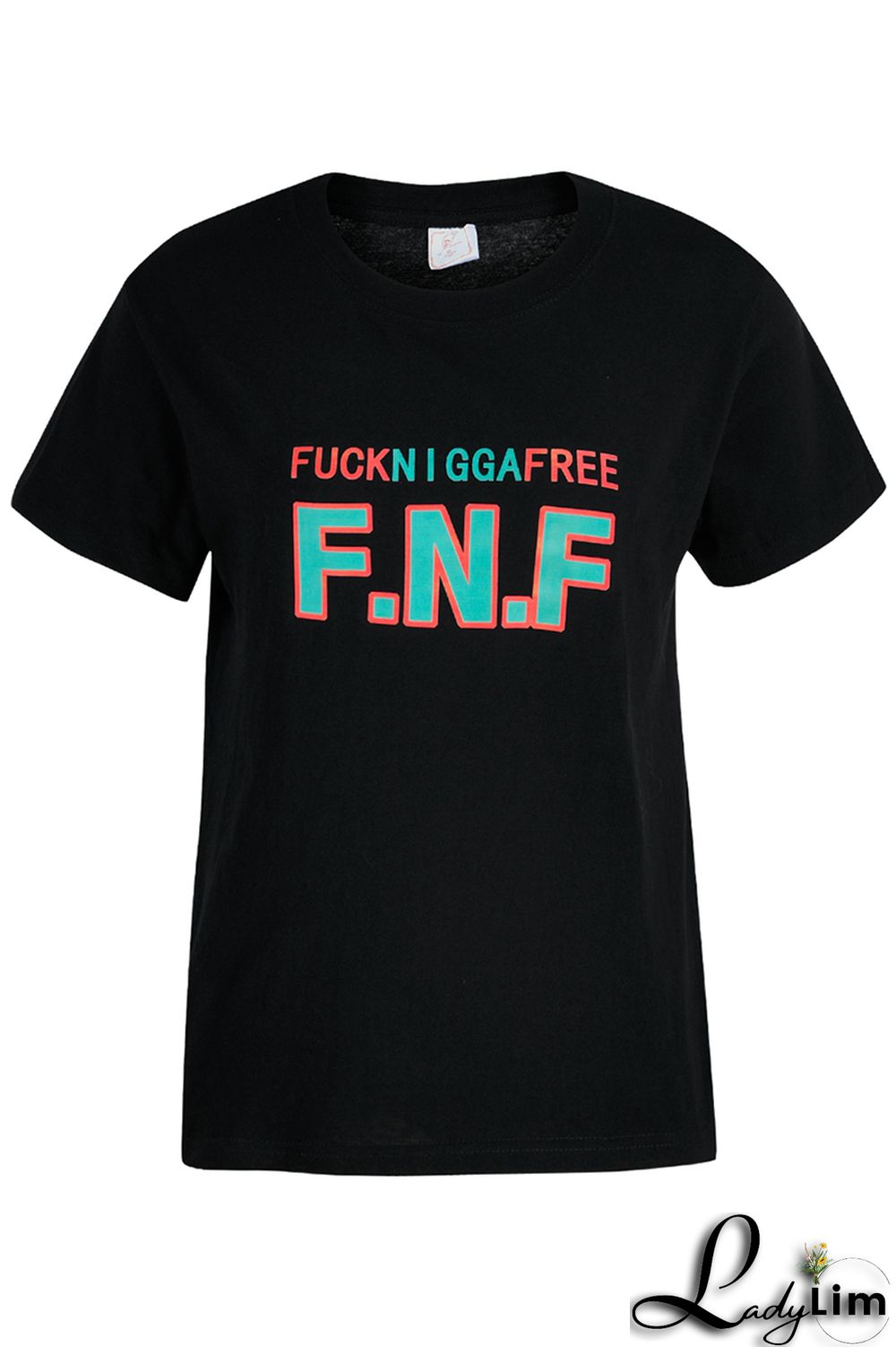White Fashion Casual Letter Print Basic O Neck T-Shirts