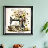 (Stamped/Counted) Retro Floral Sewing Machine - 14CT Cross Stitch 40*40cm/15.75*15.75in