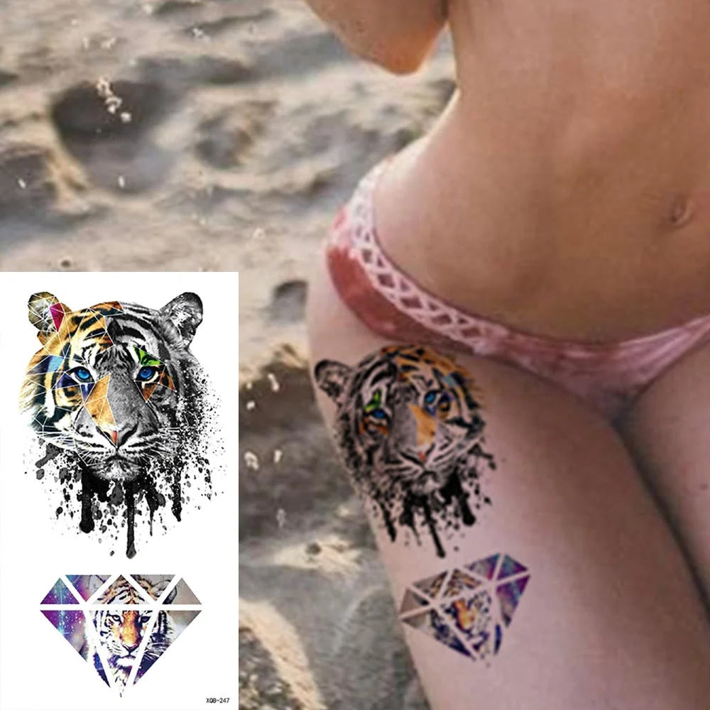 Waterproof Temporary Tattoo Sticker 3D Lace Rose Flower Tattoos Line Lotus Body Art Arm Fake Sleeve Tatoo Women Men