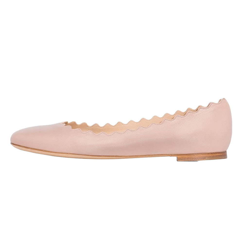 Beige Round Toe Formal Flat Pumps Nicepairs