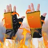 Rechargeable USB Fingerless Heated Gloves w/3 Heating Levels for Sports Skiing