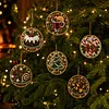 6pcs/set DIY Diamond Special Shape Pearl Art Hanging Wooden Christmas Tree Ornament Kit