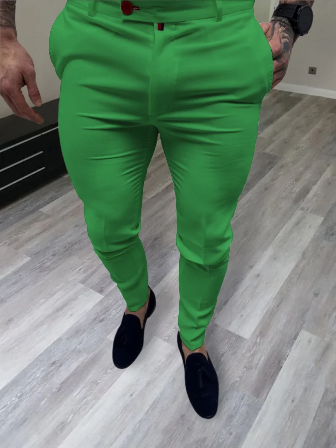 Men's Elegant Green Pants 