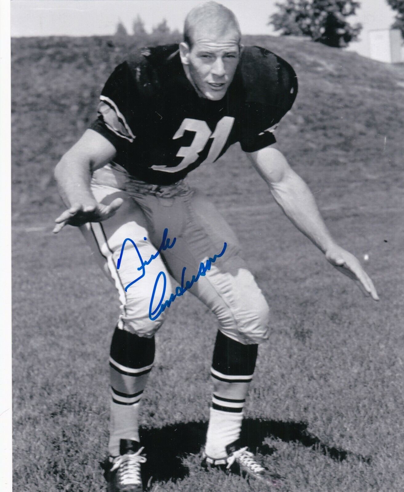 DICK ANDERSON COLORADO BUFFALOES ACTION SIGNED 8X10