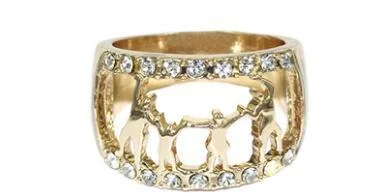 Holding Hands Rhinestone Family Ring