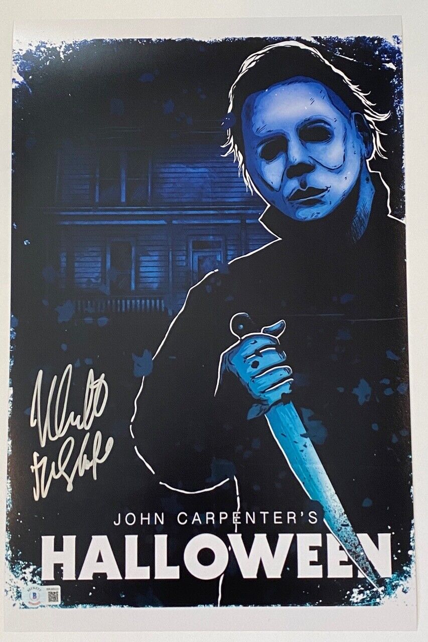 Nick Castle Signed Halloween 11x17 Movie Poster Photo Poster painting Michael Myers Beckett COA