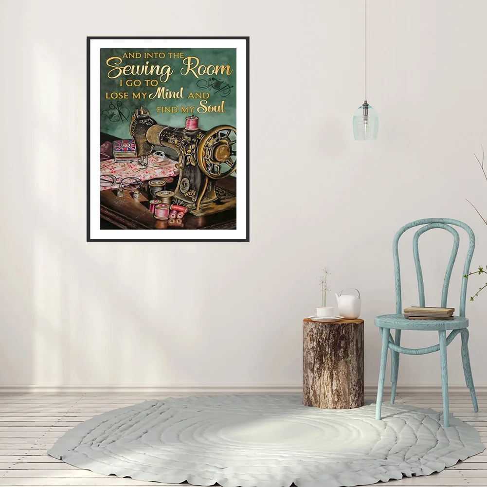 Diamond Painting - Full Round Drill - Sewing Machine Letters(40*50cm)