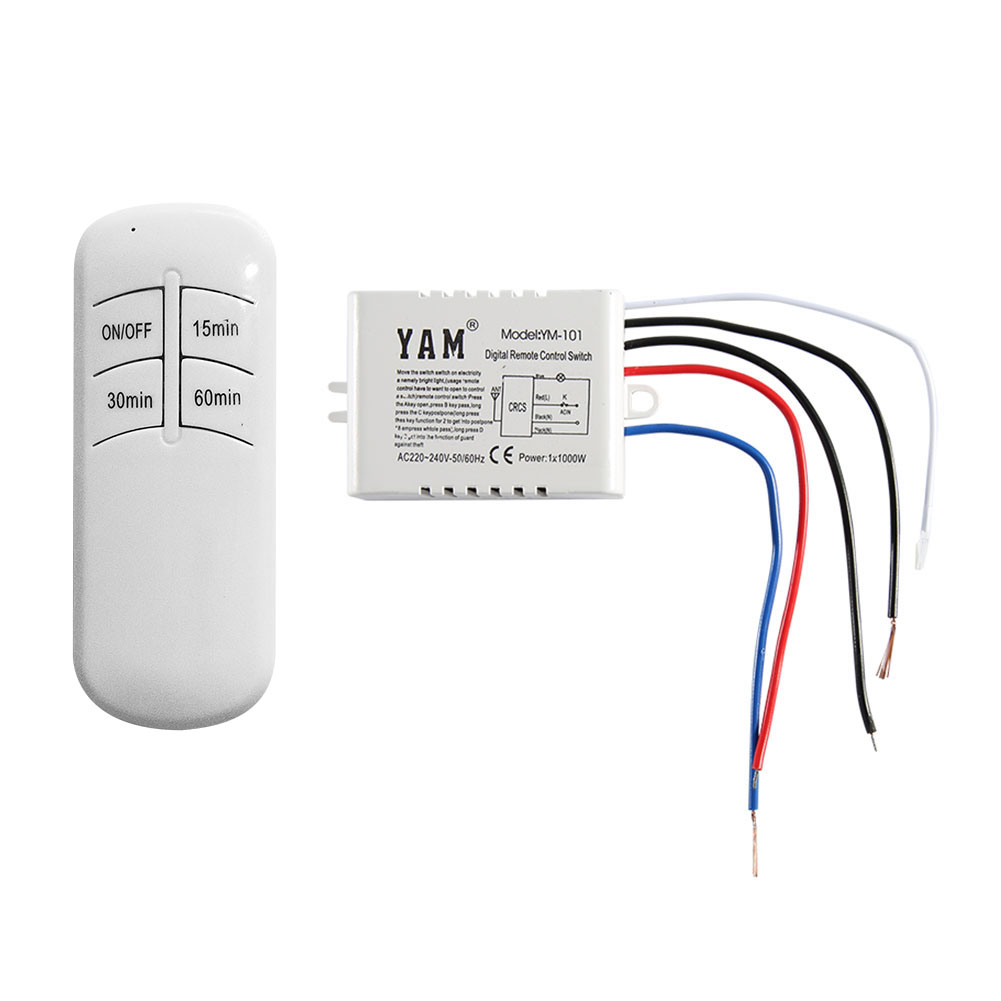 

Wireless ON/OFF Lamp Remote Control Timer Switch + Receiver for UVC Light, White, 501 Original