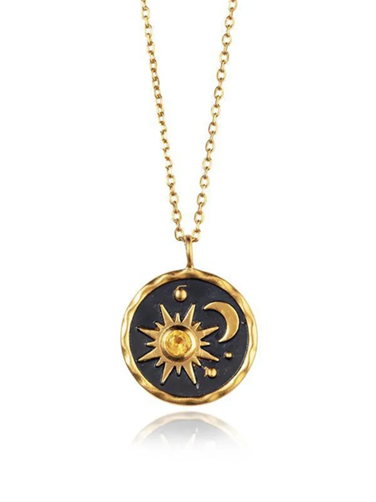 Sun & Moon Carved Mistery Necklace