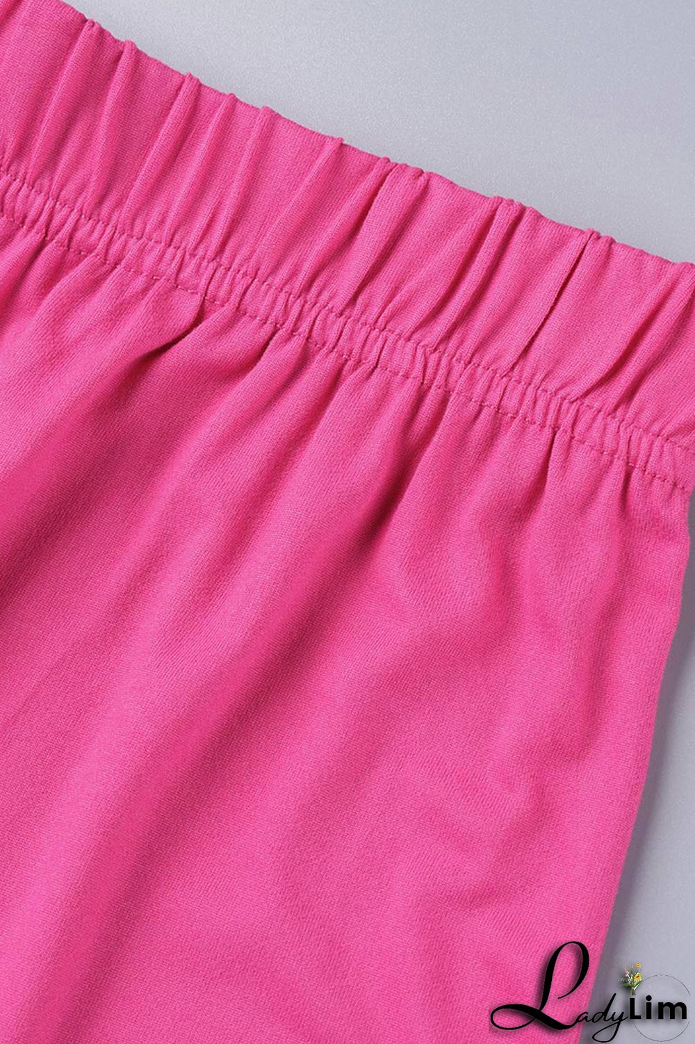 Rose Red Fashion Casual Letter Print Patchwork O Neck Short Sleeve Plus Size Two Pieces