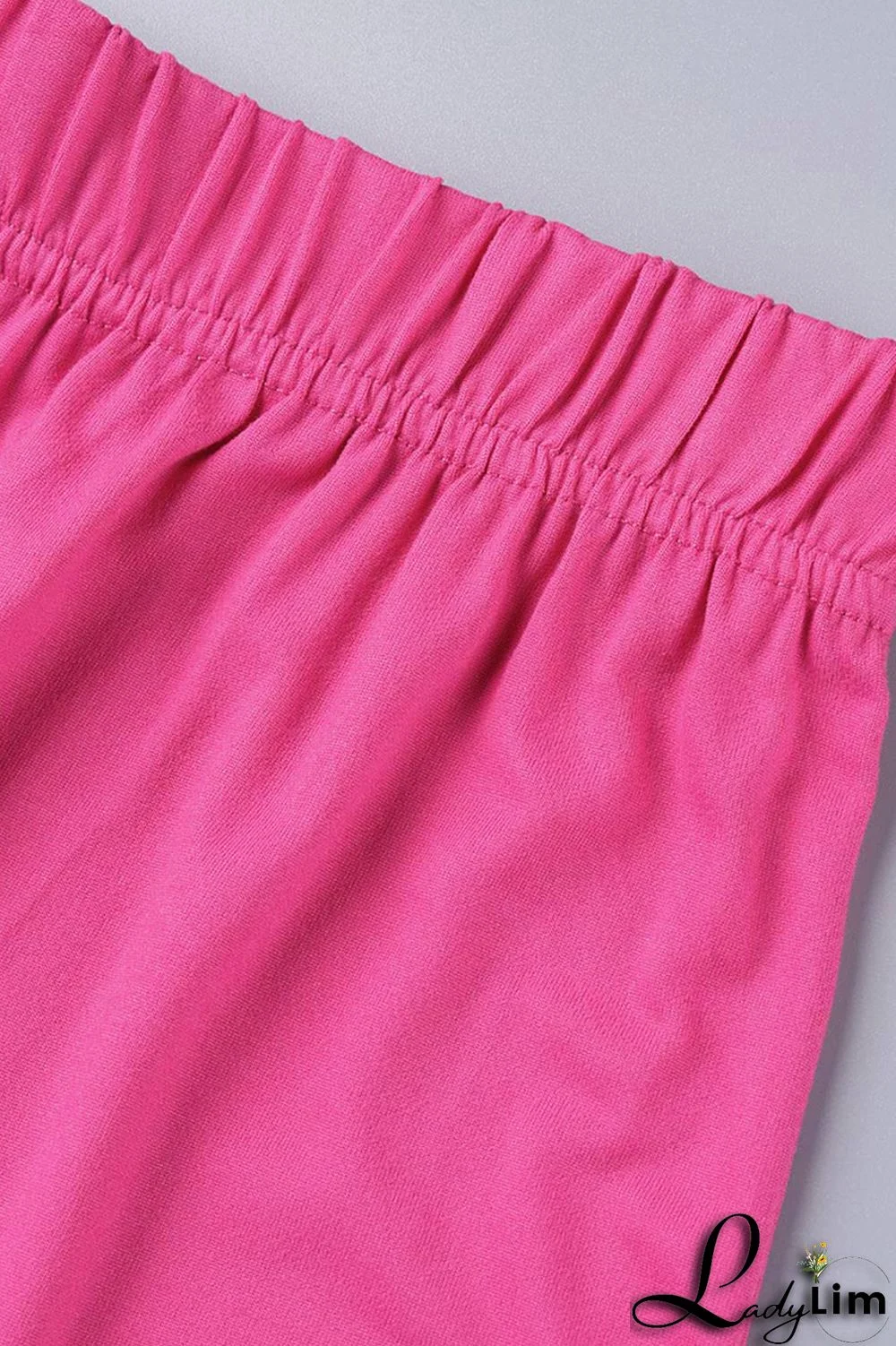 Rose Red Fashion Casual Letter Print Patchwork O Neck Short Sleeve Plus Size Two Pieces