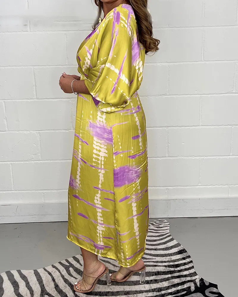 V-NECK PRINTED DRESS main image 0