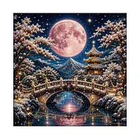 Japanese Garden Moon - Pearls Painting