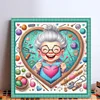 Cute Grandma Loves Sewing-11CT Stamped Cross Stitch 45*45cm/17.72*17.72in