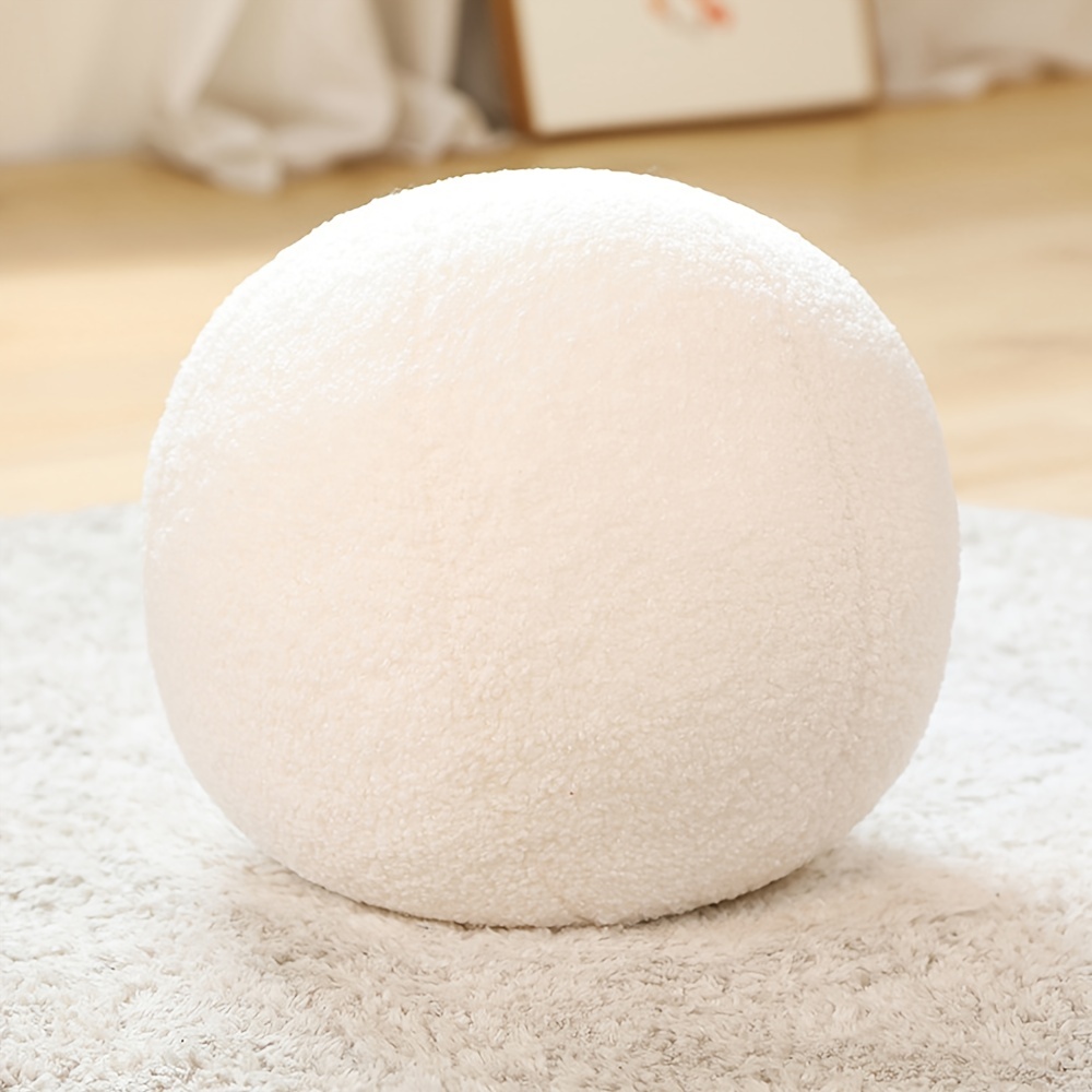 1pc Nordic Style Spherical Cushion Soft Velvet Cushion Solid Color Plush Sofa Cushion Throw Pillows Chair Cushion For Living Room Decoration Bedroom Decoration Home Decor