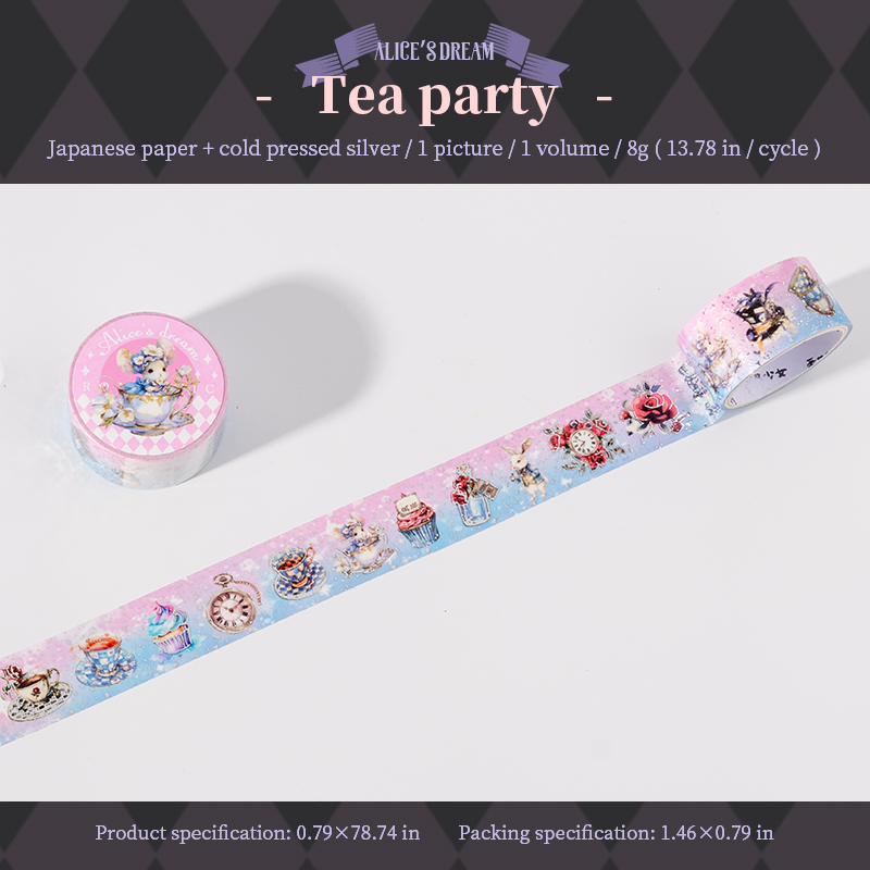 Washi Tape - 20mm*200cm Alice's Dream Series Vintage Character Flower Landscaping 
