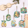 6PCS Diamond Painting Double Sided Nature and Animal Keychain Pendant
