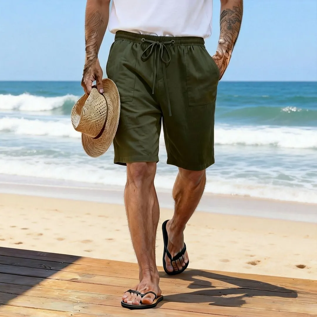 Men's Holiday Linen Beach Shorts-INSPIREUSE