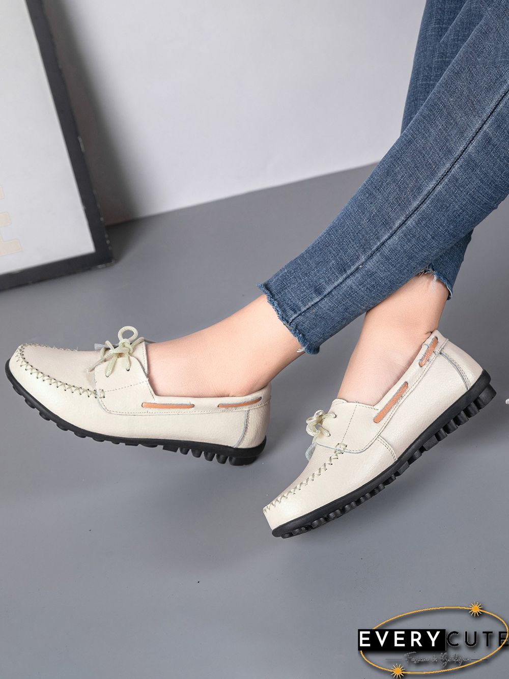 Retro Casual Simple Lace-up Flat Shoes