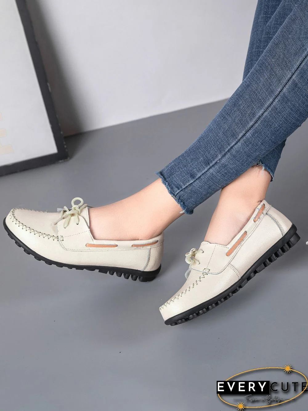 Retro Casual Simple Lace-up Flat Shoes