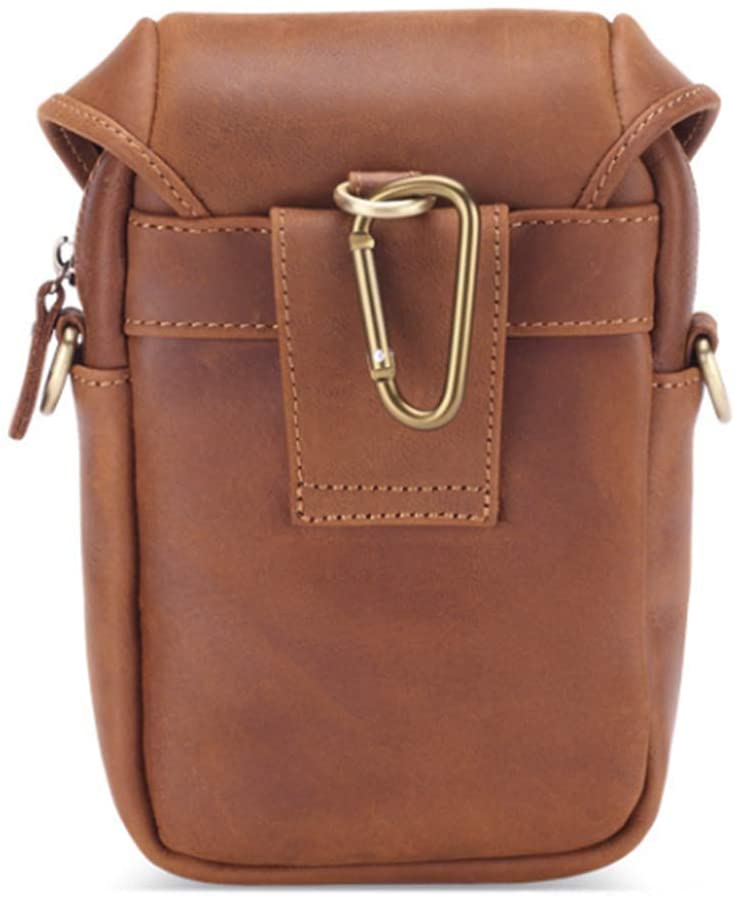 Leather Small Shoulder Bag Waist Belt Pouch Crossbody Bag Cell Phone Money Carrying Case Purse Wallet Bum Bag Fanny Pack for Men