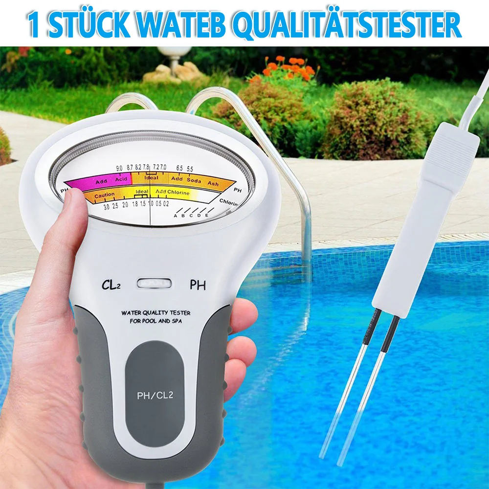 Meladen™ Tragbarer digitaler Monitor pH-Wassertester Meter Analyse Chlor Schwimmbad Testkit