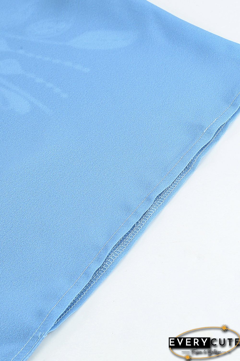 Sky Blue Retro Floral Pattern Kimono