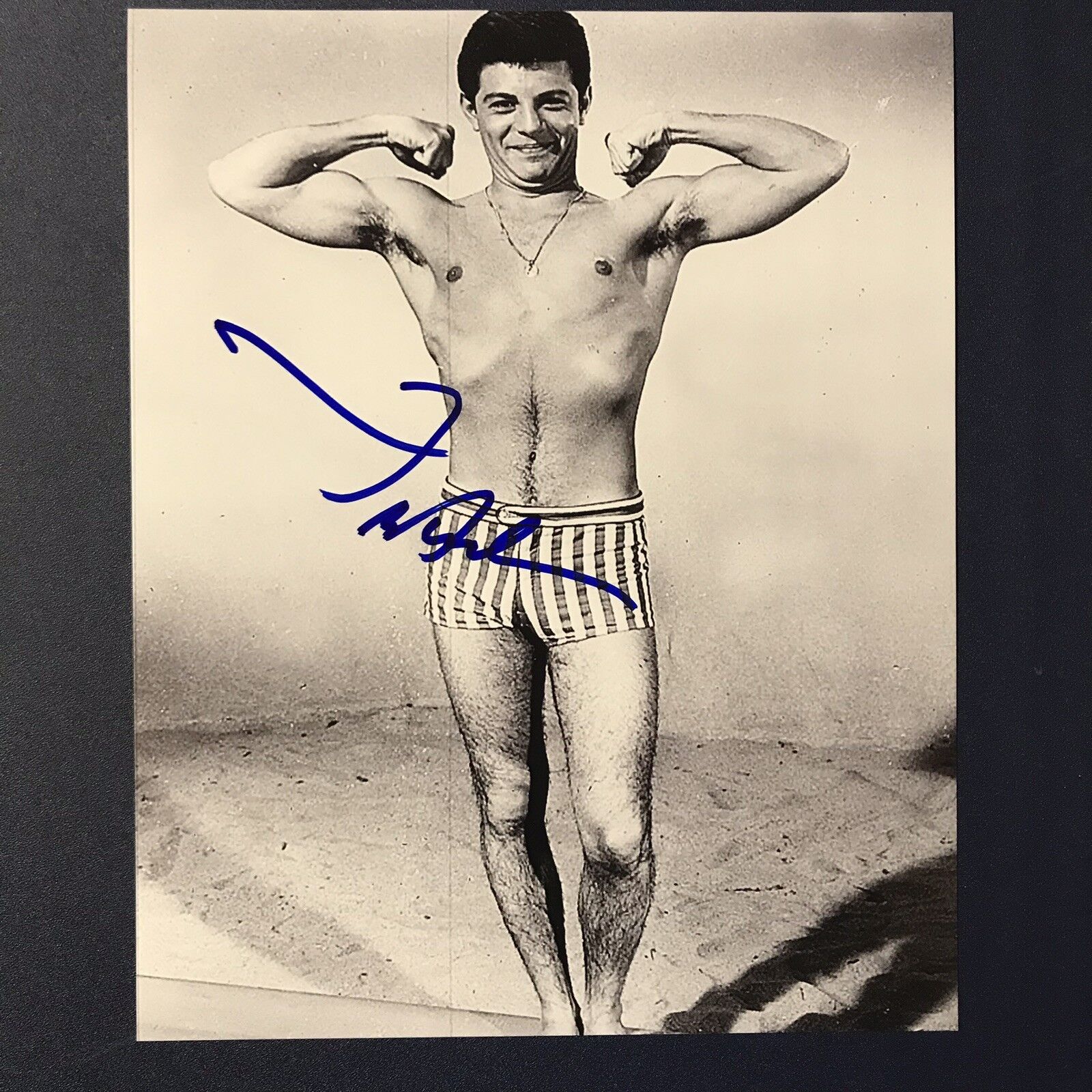 FRANKIE AVALON HAND SIGNED 8x10 Photo Poster painting ACTOR SINGER AUTOGRAPHED TEEN IDOL COA