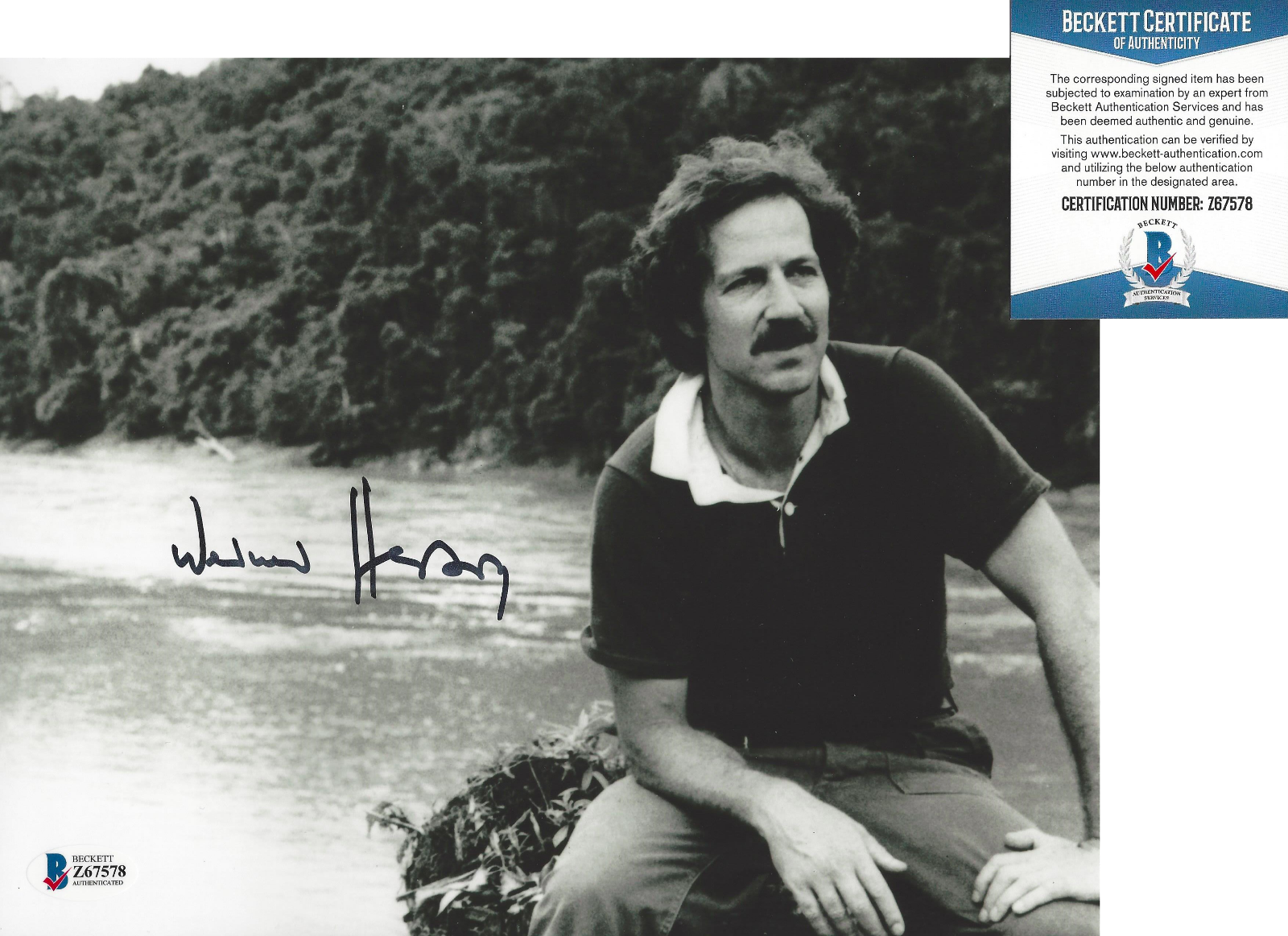 DIRECTOR WERNER HERZOG SIGNED FITZCARRALDO ON SET 8x10 Photo Poster painting A BECKETT COA BAS