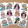 12Pcs Little Girl DIY Diamond Painting Greeting Cards for Adult Holiday Gifts