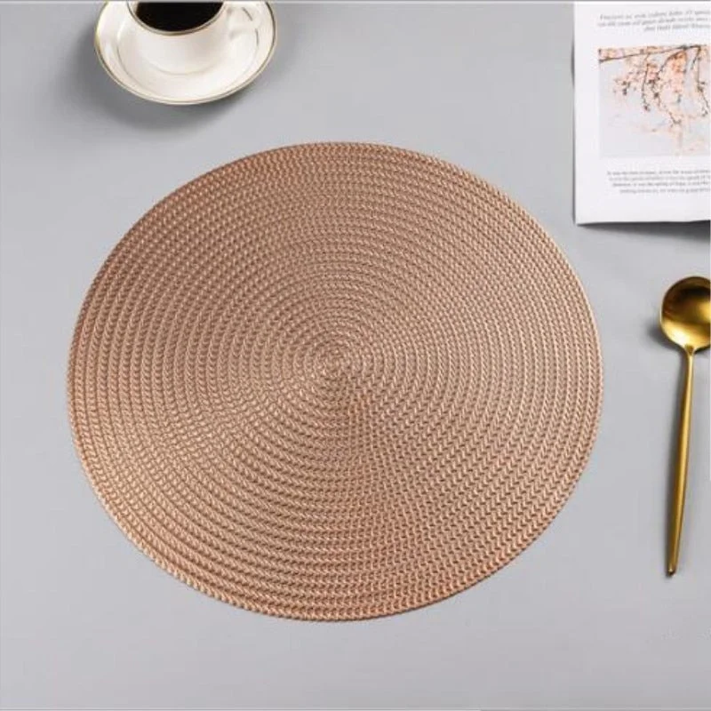 38CM Round PVC Placemat Kitchen Dining Table Mats Steak Pad Anti-scalding Insulation Pads INS Nordic Hotel Restaurant Home Decor