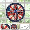 Diamond Painting Acrylic US Flag Hanging Pendant for  Windows Decor