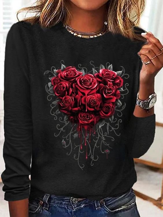 Rose Valentine's Day Print Women's T-shirt