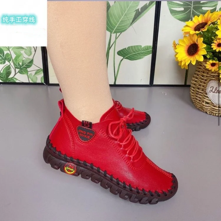 Breakj Breakj Beef Soft-Soled Mother Shoes Women 2025 Spring And Autumn New High-Top Single Shoes Casual Sneakers