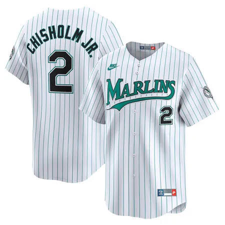 Youth Miami Marlins #2 Jazz Chisholm Jr. Nike White Cooperation Limited Jersey