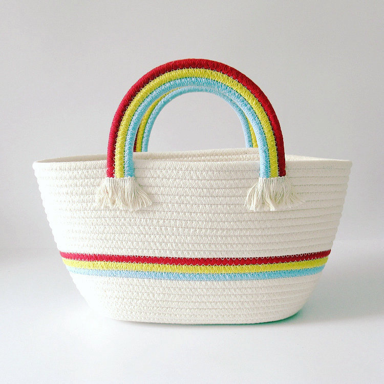 Rotimia Rainbow Cute Tote Braided Bag