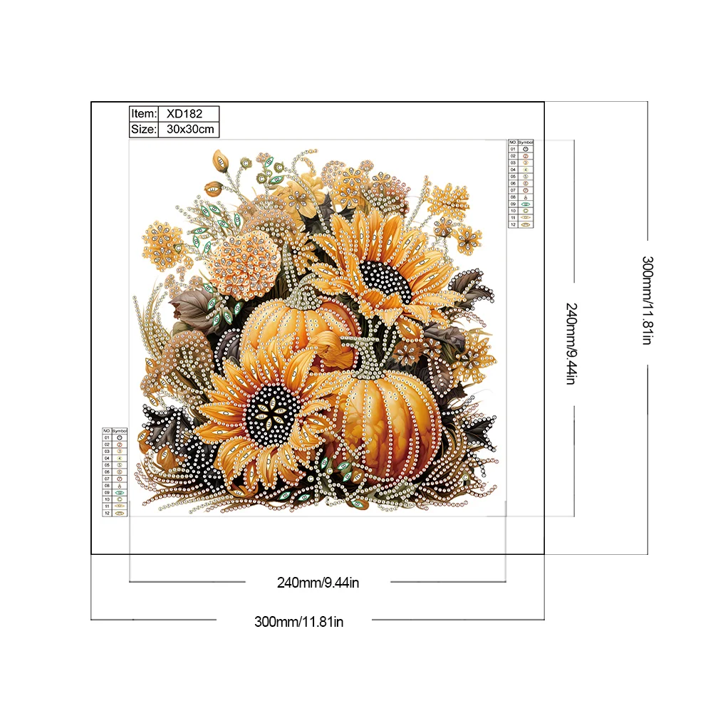 Diamond Painting - Partial Special Shaped Drill - Pumpkin Sunflower(Canvas|30*30cm)