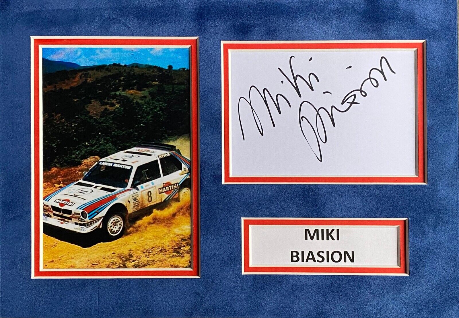 MIKI BIASION SIGNED A4 Photo Poster painting MOUNT DISPLAY RALLY AUTOGRAPH