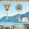 2pcs Owls and Peacocks DIY Acrylic Diamond Painting Wind Chime for Adult 5D Diamond Painting Suncatcher with Crystal Pendant Double Sided Hanging Diamonds Art Paint Ornament Gift for Home
