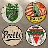4PCS Aged Looking Snowdrift Motor Oil - Round Metal Tin Signs Set(12*12Inch) - Garage