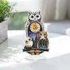 (US Local)Acrylic Special Shape Owl Diamond Painting Clock Ornaments Kit for Home Decor