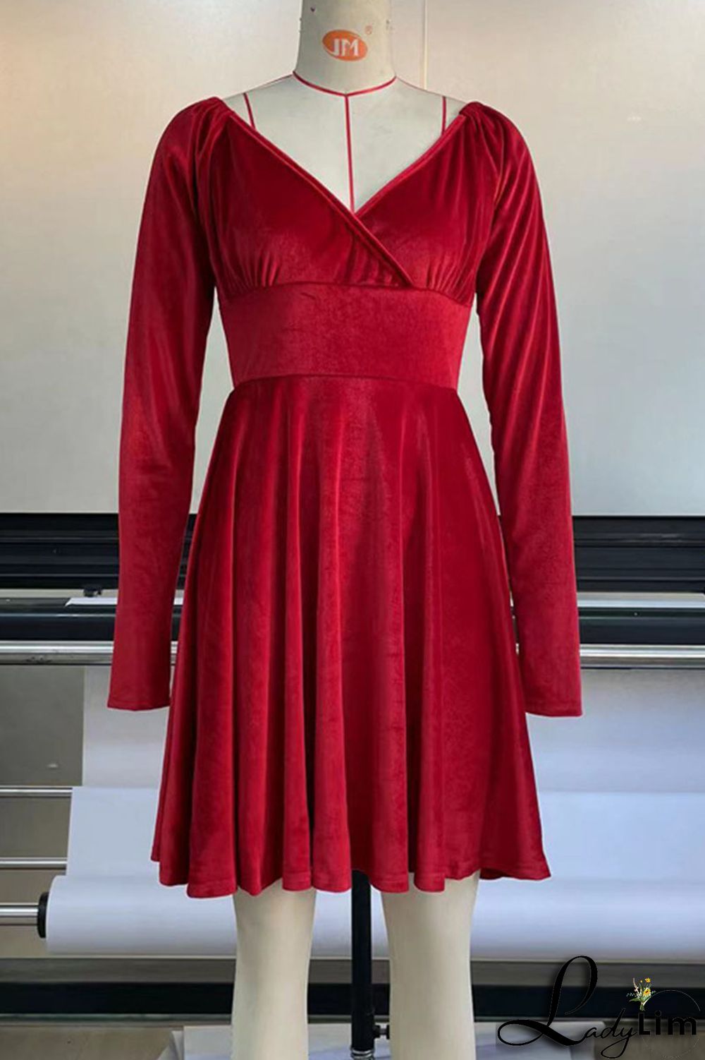 Blue Casual Solid Split Joint V Neck A Line Dresses