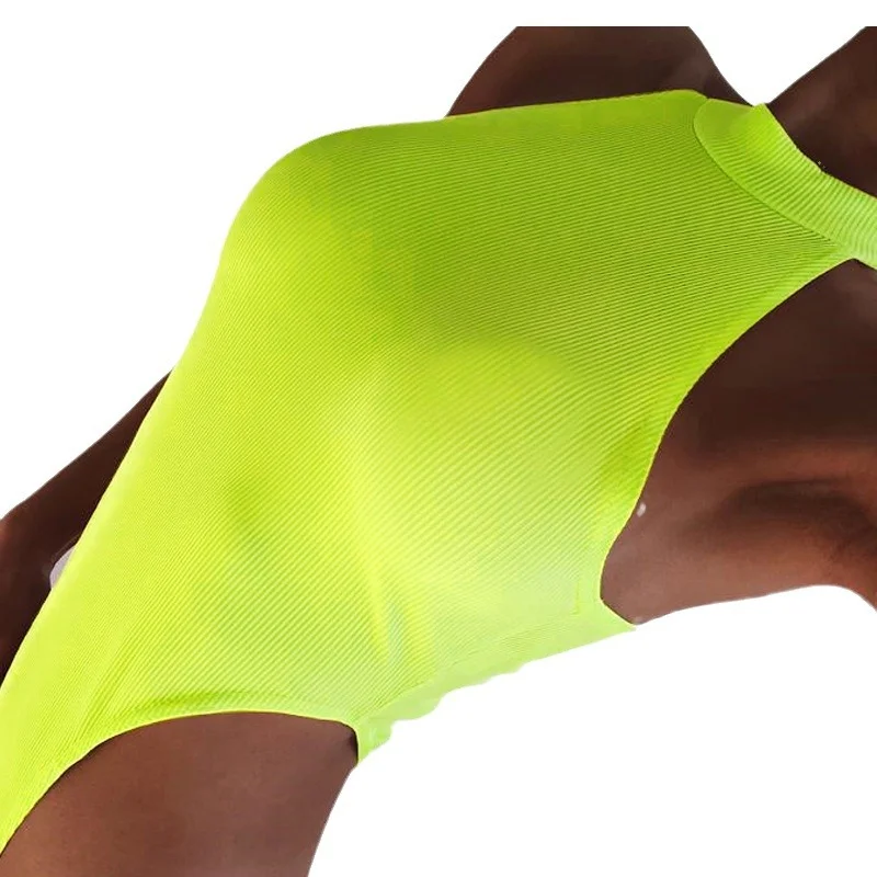 Churchf Churchf 2024 Summer New Women's Slim Vest Top Sexy Hanging Neck Sleeveless High Slit Jumpsuit