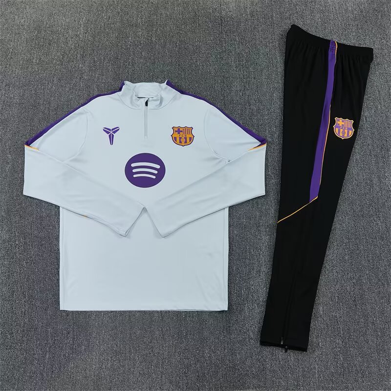 26/27 Barcelona Half-Pull Training Suit Football Jersey Set Thai Quality