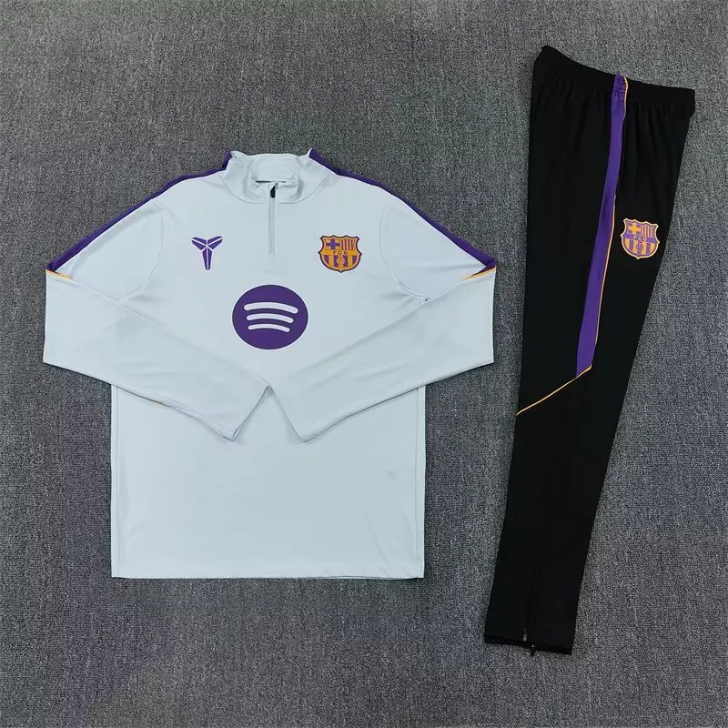 26/27 Barcelona Half-Pull Training Suit Football Jersey Set Thai Quality