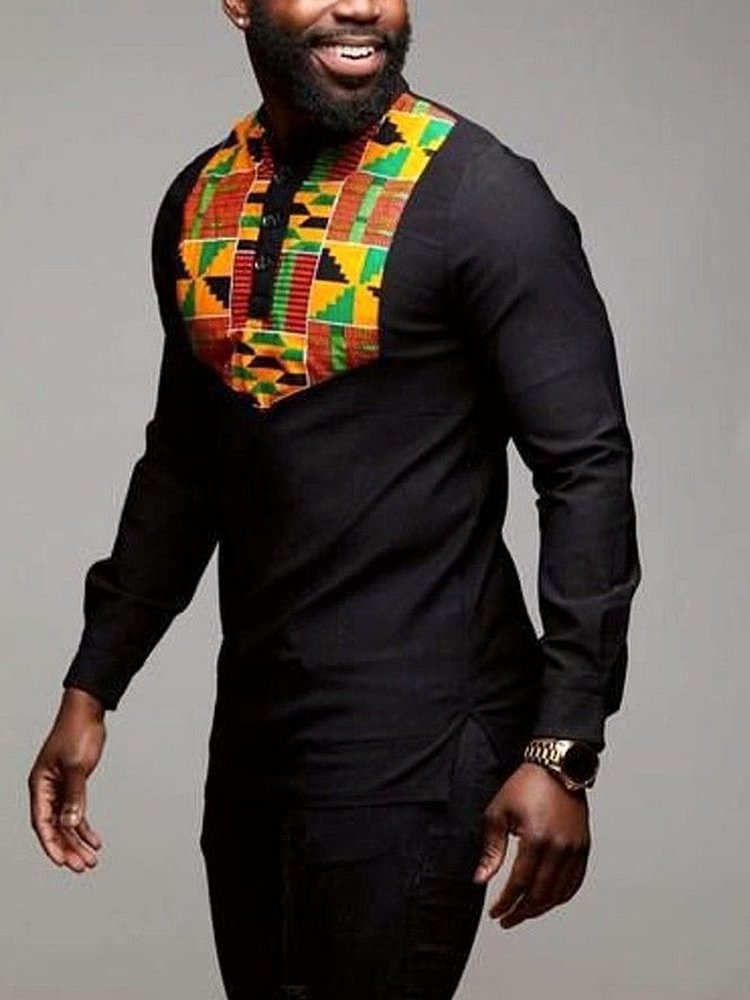 Men's Ethnic Print Fashion Casual Shirt