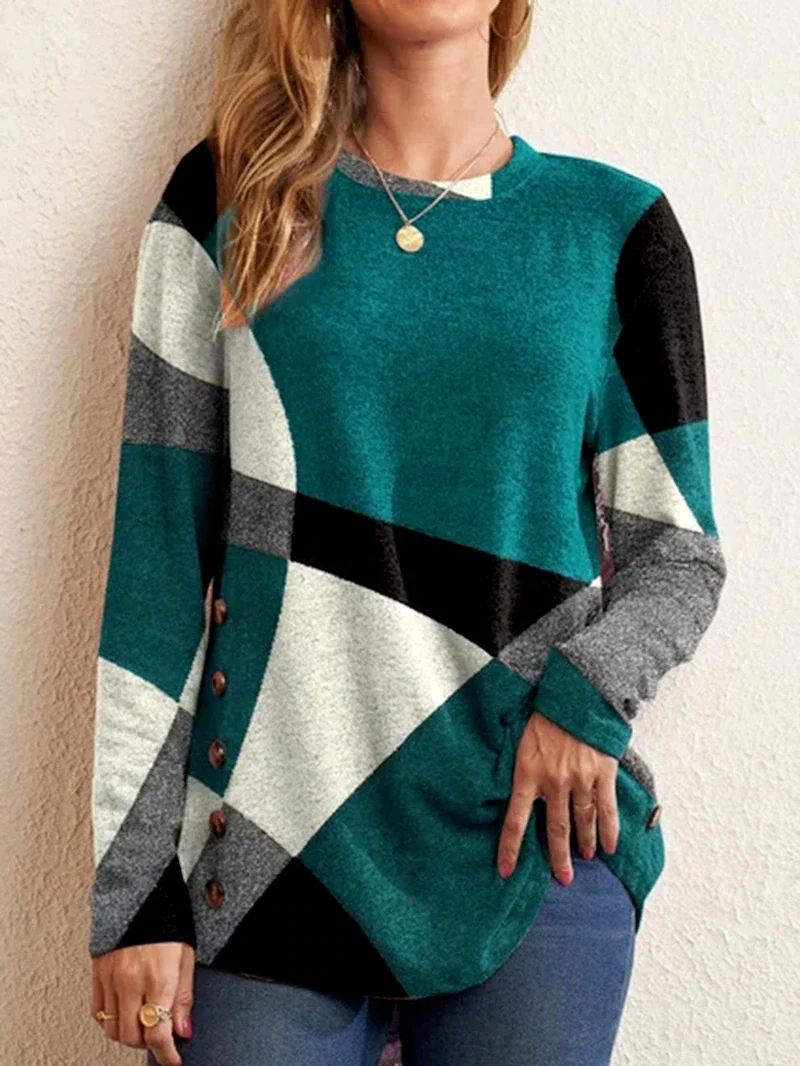 Women's Fashion Round Neck Sweater Loose 100%pure Wool Sweater