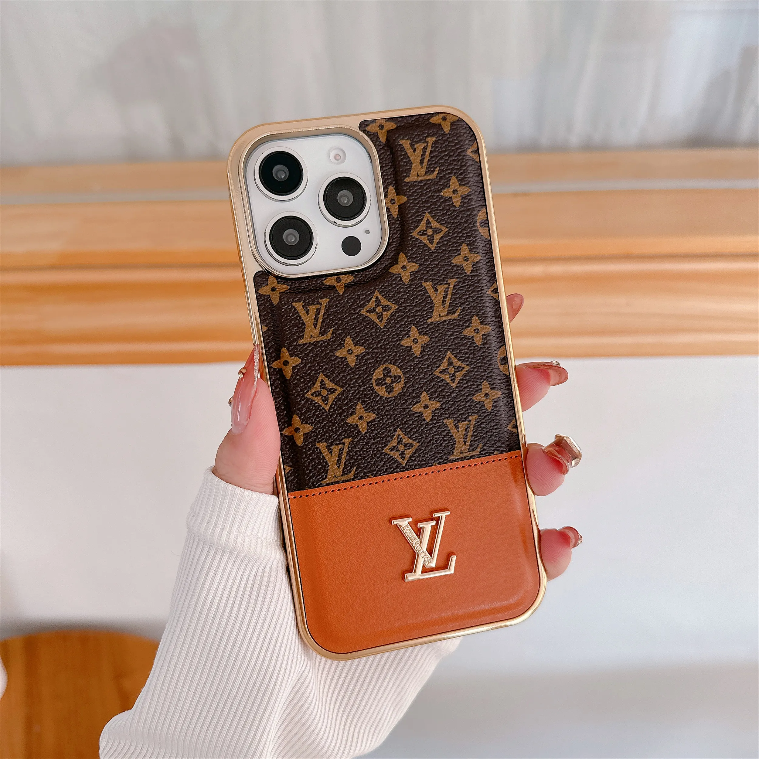 Luxury Electroplated Canvas Louis Vuitton Apple iPhone Cases