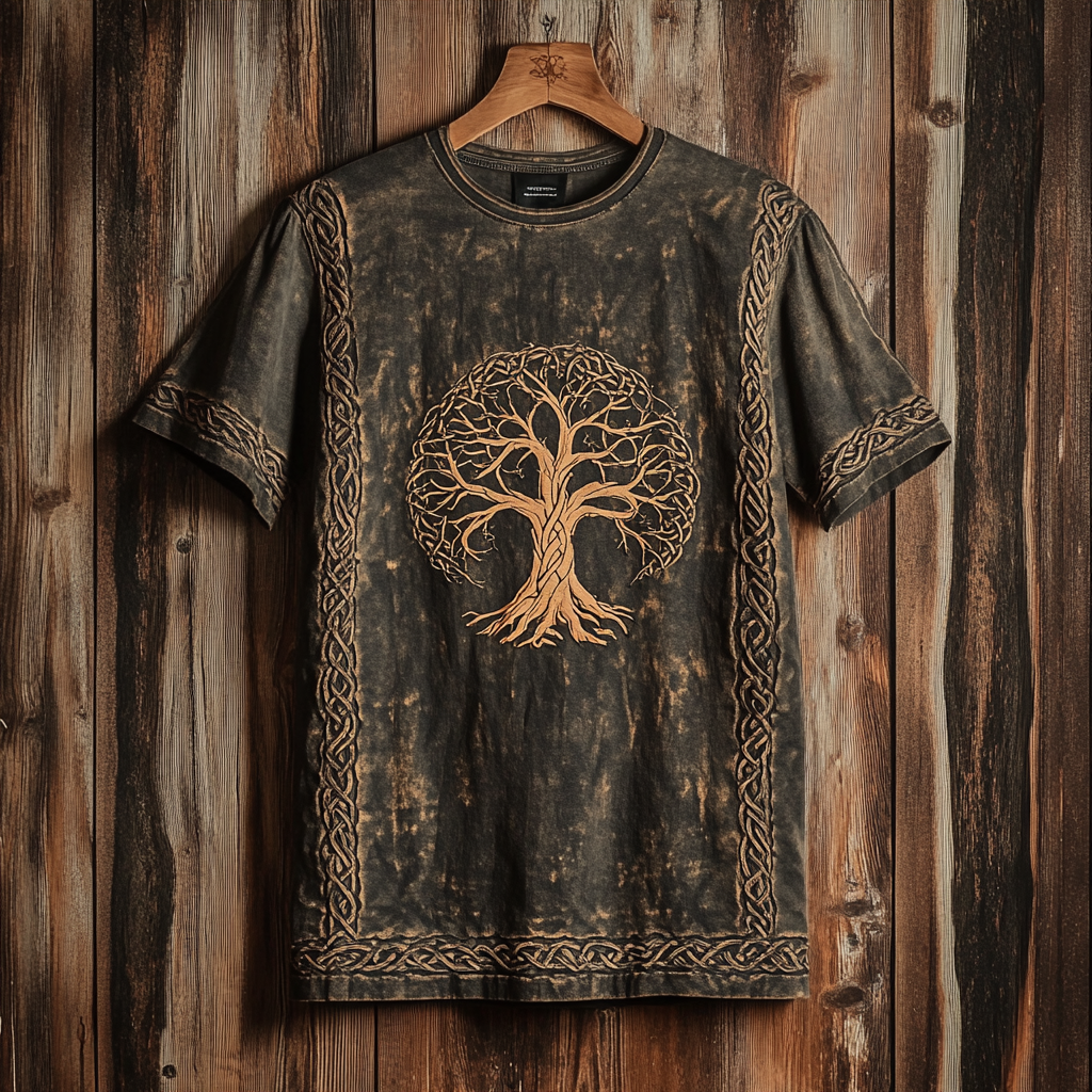 Men's Viking Knot Life Of Tree Totem Vintage T-Shirt