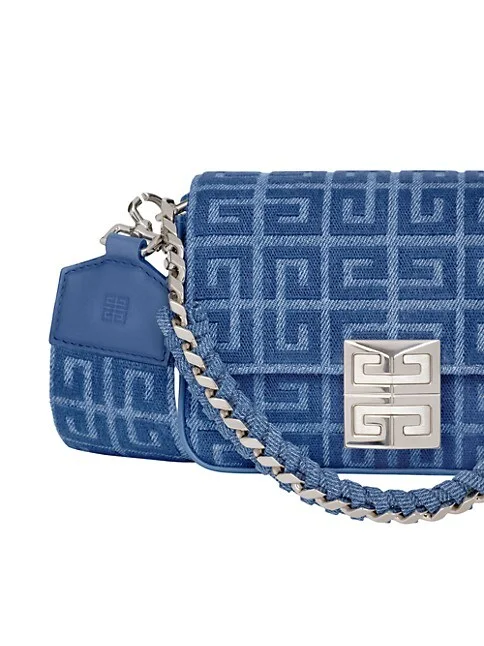 Givenchy Small 4G Bag In 4G Denim With Chain